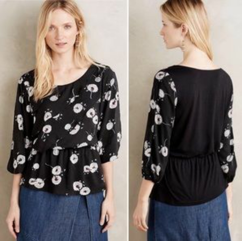 Anthropologie Deletta Floral Blooms Blouse